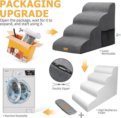 Topmart High Density Foam Dog Steps 4 Tiers