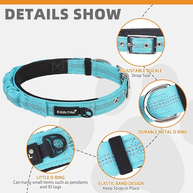 KOOLTAIL Tactical Dog Collar with Handle-Heavy Duty Dog Collar for Military Training