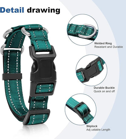 Reflective Martingale Dog Collars. Dog Collar with Quick