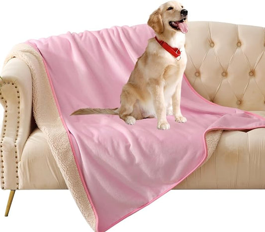DaysU Waterproof Dog Blanket for Small Dogs 50"x60" Pink