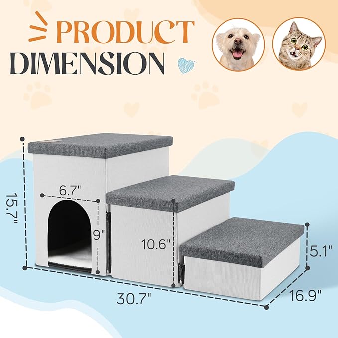 Dog Stairs for Small Dogs 22 inches(3
