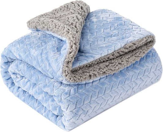 Fuzzy Blanket or Fluffy Blanket for Baby Girl or boy (40" x 48", MD-Sky