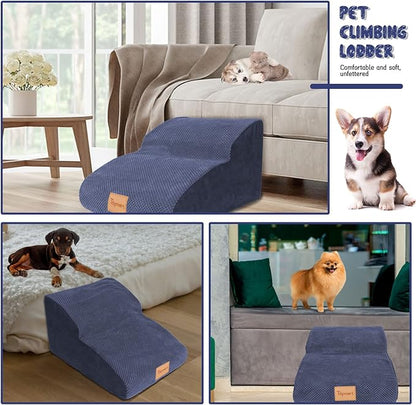 Topmart High Density Extended Foam Dog Ramp&Steps 2 Tiers 11.8" High,Non-Slip