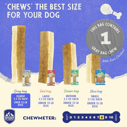 Himalayan Dog Chew Original Yak Cheese Dog Chew, Chicken, 1 X-Large Stick, 5.3 oz, Gluten Free, Healthy Dog Treats, Grain & Lactose Free 100% Natural, Long Lasting Dog Chews for Dogs Over 55 lbs