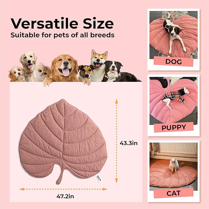 Dog Blanket Mat for Dogs Cats 47×43" Leaf