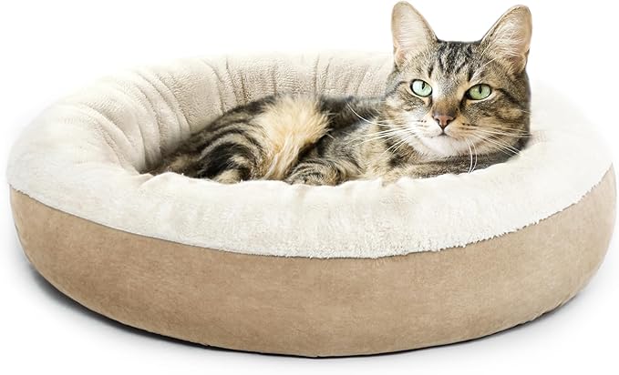 Love's cabin Round Donut Cat and Dog Cushion Bed 20in Pet