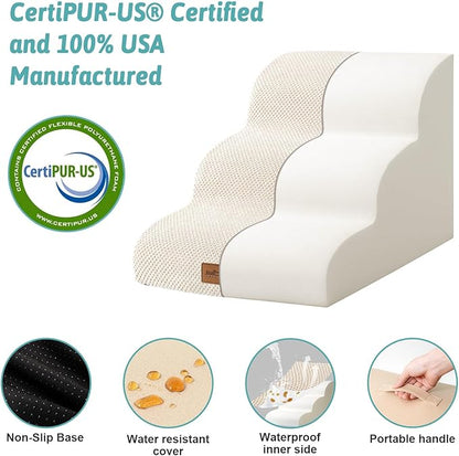 Dog Stairs for Couch or Low Bed 15.7x22.4x15.7in, Light 3 Tiers