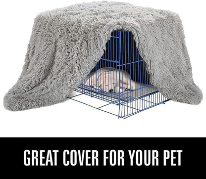 LOCHAS Luxury Fluffy Dog Blanket 40''x60'' Grey