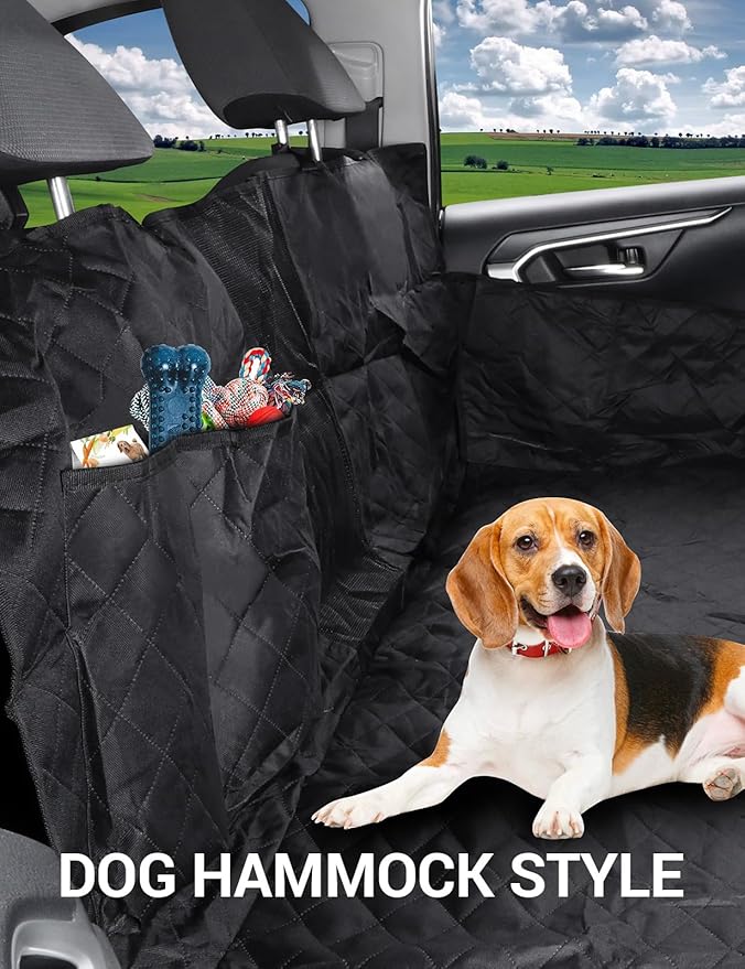 Proadsy 2024 Upgrade Dog Car Seat Cover Custom Fit 2019-2024 Toyota Rav4 SUV Back Seat Extender Waterproof Scratch Proof Durable Black Protector Pet Hammock