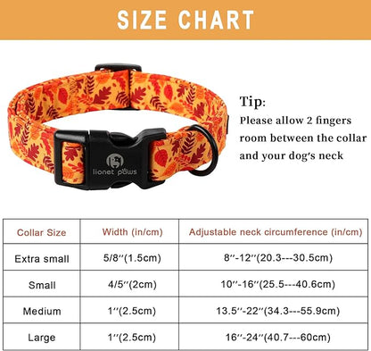 Lionet Paws Orange Dogs Collar Fall 16-24 inches