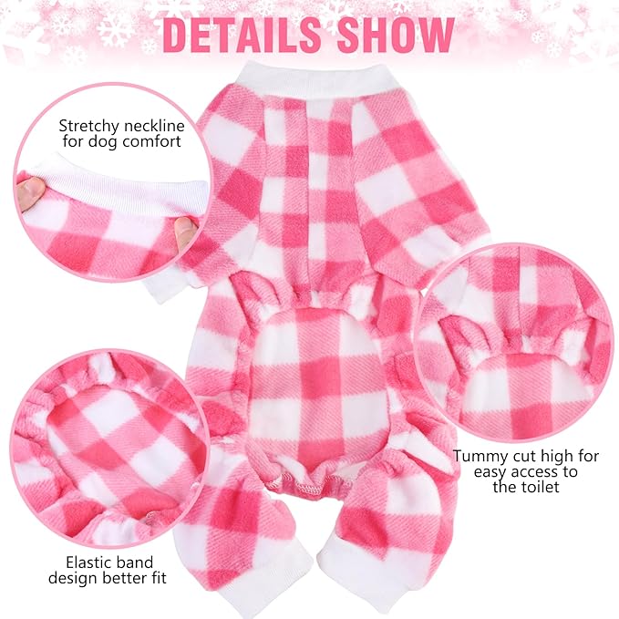 SCENEREAL Dog Pajamas for Small to Large Dogs Soft Pet Sweater Clothes Warm Puppy Onesie Outfits for Doggie Winter Christmas