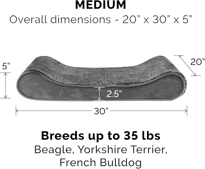 Furhaven Replacement Dog Bed Cover Minky Plush & Velvet Contour Luxe Lounger