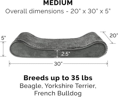 Furhaven Replacement Dog Bed Cover Minky Plush & Velvet Contour Luxe Lounger