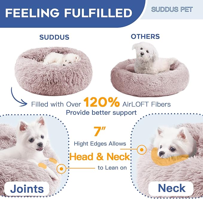 suddus Calming Dog Bed with Blanket Attached
