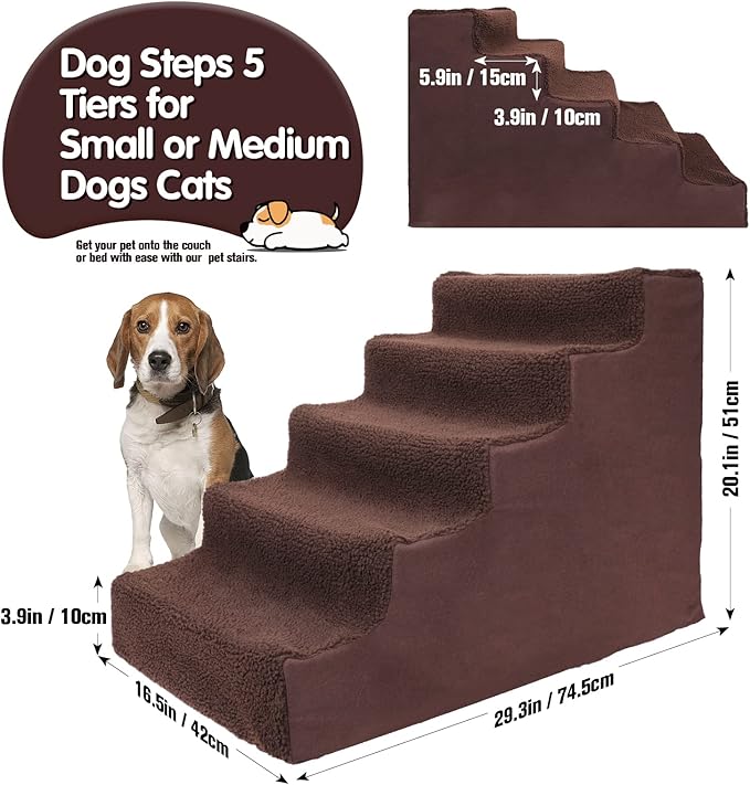 Topmart Plastic Dog Stairs 5 Tiers