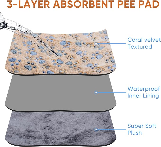 1 Pack 3 Waterproof Dog Blanket for Small Dogs (23X16 inch)