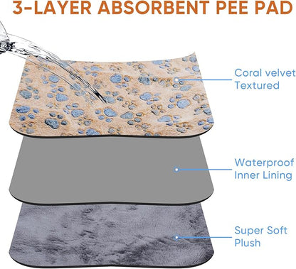 1 Pack 3 Waterproof Dog Blanket for Small Dogs (23X16 inch)