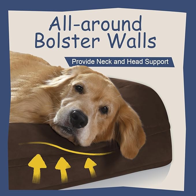 Orthopedic Washable Large Dog Bed: XLarge Dog Bed Bolster Waterproof