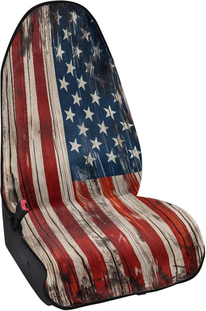 USA Flag Waterproof Towel Car Seat Cover Anti-Slip Bucket Seat Protector Washable Car Accessories Decro Universal Seat Cover for Car
