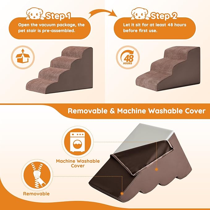 Pet stairs 3-Step Curved