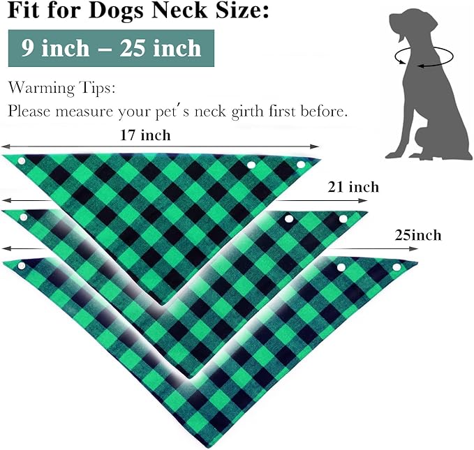 Birthday Plaid Dog Bandana with Button