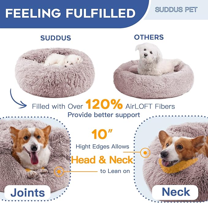 suddus Large Dog Bed with Blanket Attached 36''