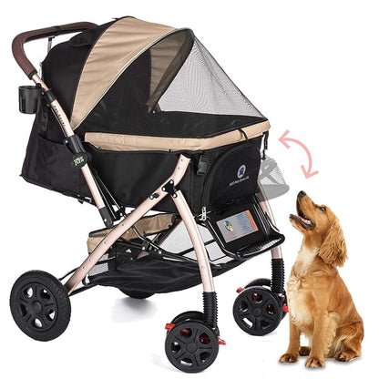 HPZ Pet Rover XL Extra-Long Premium Heavy Duty Dog/Cat/Pet Stroller Travel Carriage for Small 2nd-Gen)