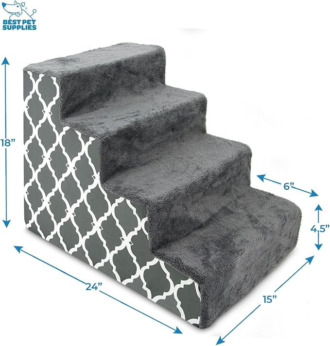 Best Pet Supplies Dog Stairs for Small Dogs & Cats 4-Step