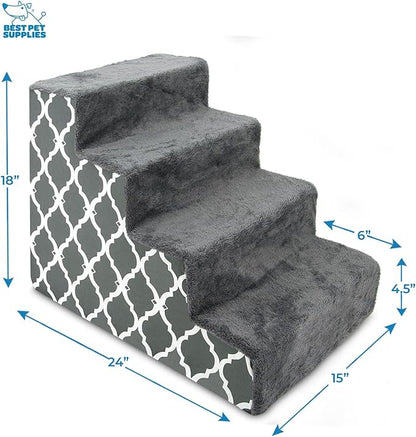 Best Pet Supplies Dog Stairs for Small Dogs & Cats 4-Step
