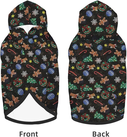 Xmas Tree Reindeer Ginger Cookie Dog Hoodie Cute