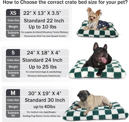 Checkered Dog Bed Small for Crate 24x18 Washable 24 inch