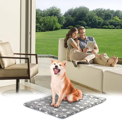 KROSER Fancy Dog Crate Pad Dog Bed Mat Reversible (Cool & Warm)