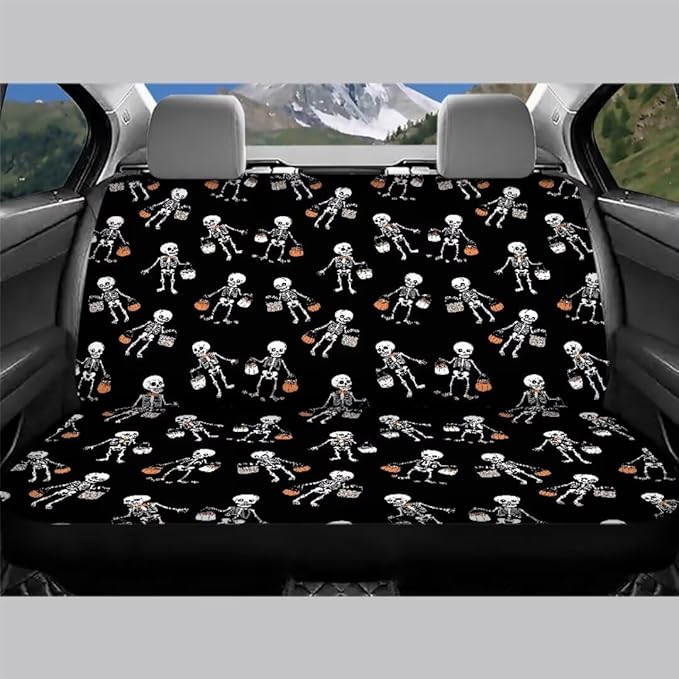 Skull Pumpkin Bag Car Seat Covers Rear Bench