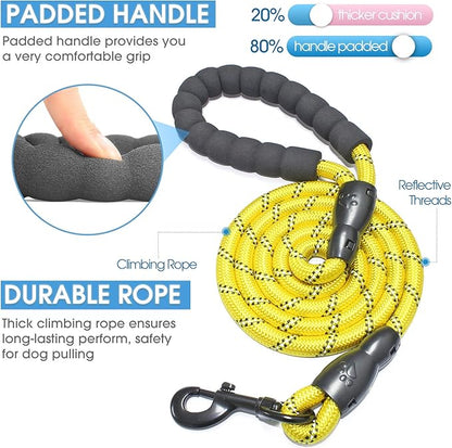 BAAPET 2/4/5/6 FT Dog Leash with Comfortable Padded Handle and Highly Reflective Threads for Small Medium and Large Dogs (5FT-1/2''