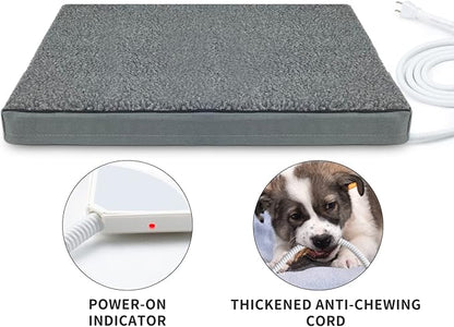 Outdoor Heated Pet Beds for Cat & Dog Orthopedic Foam Warming Beds Auto Temperature Control