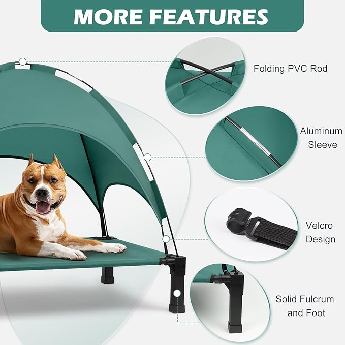 Heeyoo Elevated Dog Bed with Canopy