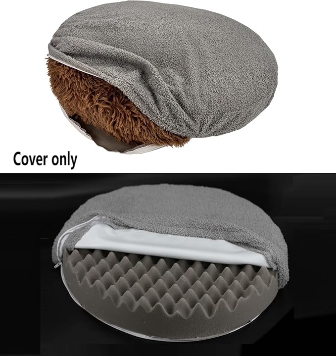 Waterproof Round Dog Bed Cover with Zipper Washable Replacement Cover Only Small 20 Inch