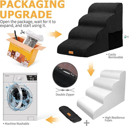 Topmart High Density Foam Dog Steps 4 Tiers