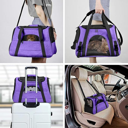 Prodigen Cat Carrier Dog Carrier for Medium Dogs Dog Travel Crate Soft Slided Collapsible Pet Travel Carrier, Large (20.5" W x 13.5" H x 10" D)