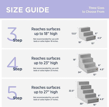 Lesure Dog Stairs for Small Dogs 4 Steps