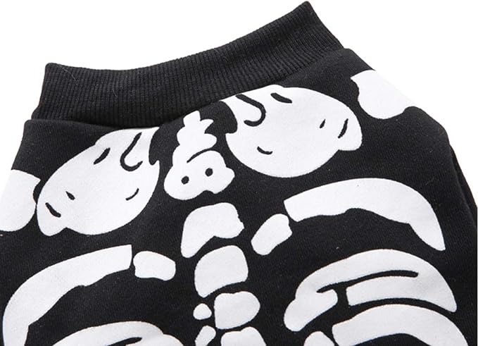 Dog Cat Skeleton Costume Coat Pet Puppy Halloween Costumes Clothes for Small Medium Dogs Cats Halloween Party Cosplay Sweater Jumpsuit Puppies Funny Outfits Kitten Dress up Shirt Pets Apparel