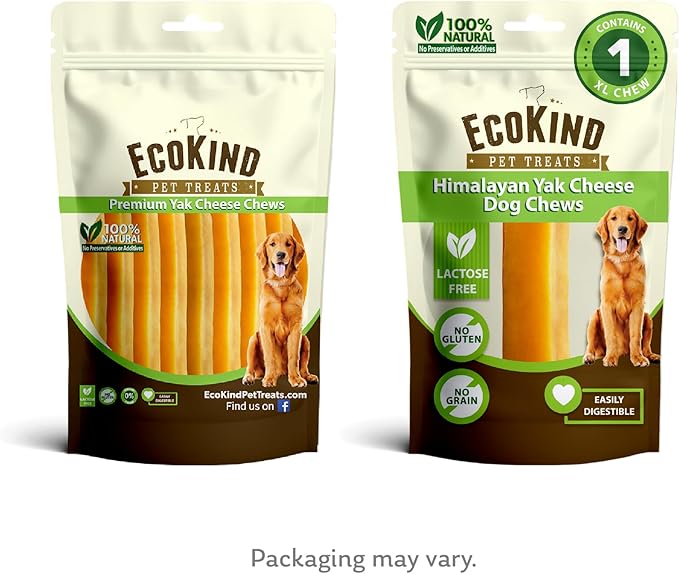 EcoKind Premium Gold Monster Yak Cheese Himalayan Dog Chew, Dog Treats Large Breed, All Natural, High Protein, for Aggressive Chewers, XL - 1 Chew