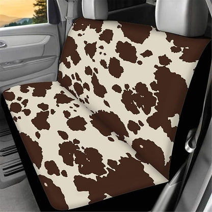AFPANQZ Cowhide Milk Cow Print Car Rear Bench Protective Car Seat Cover Back Seat Only for Car Truck Vans SUVs Polyester Fabric Car Backseat Cover with Universal Fit Full Wrap Dust-Proof