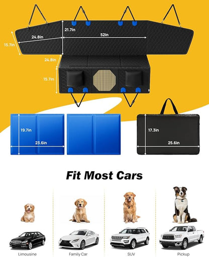 JOYTUTUS Back Seat Extender for Dogs with Hard Bottom