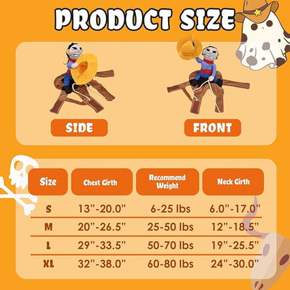 Funny Cowboy Rider Dog Costume - Humorous Pet Outfit with Doll Rider for Small to Large Sized Dogs, Horse Riding Designed Halloween Costumes Party Supplies Cosplay Apparel Accessories (X-Large)