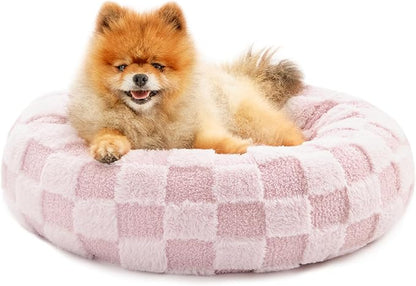 Love's cabin Round Donut Cat and Dog Cushion Bed 20in Pet