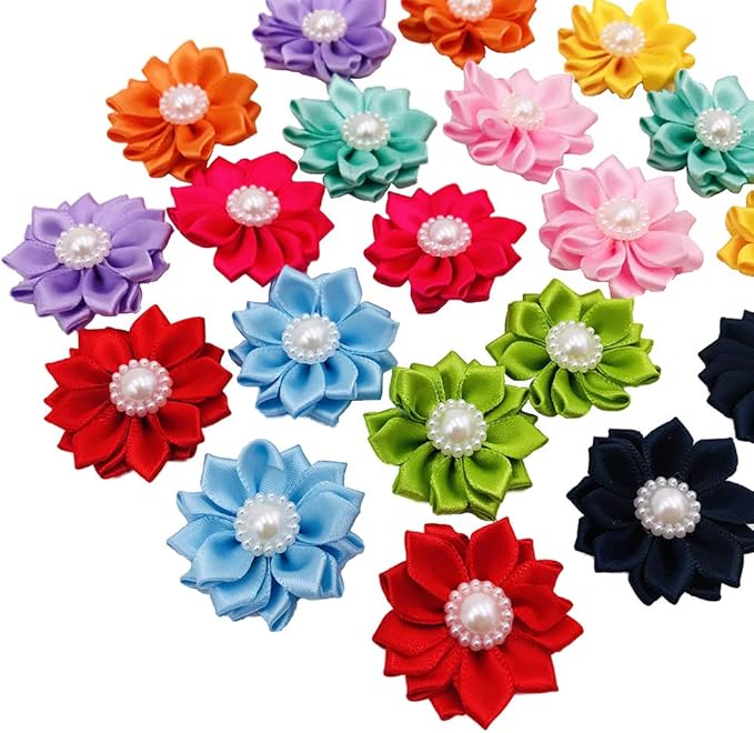 PET SHOW 10pairs Flower Small Dogs Hair Bows 10 Colors