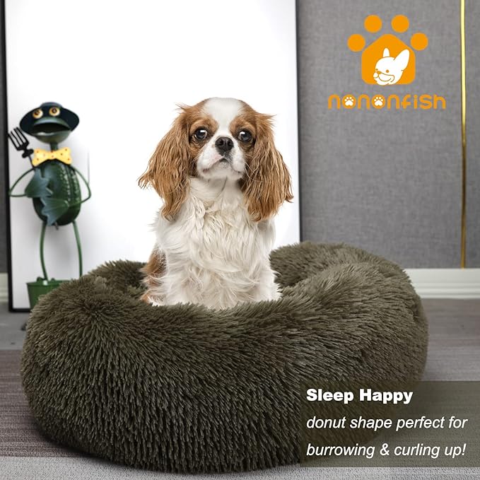 Puppy Bed for Calming Dog 23 Inches Green 15 lbs