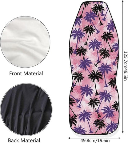 Palm Tree Pink Tie Dye Car Seat Covers Washable Seat Protector for Women Men Air Mesh Cloth Automotive Vehicle Seat Covers for Cars Interior for Cars
