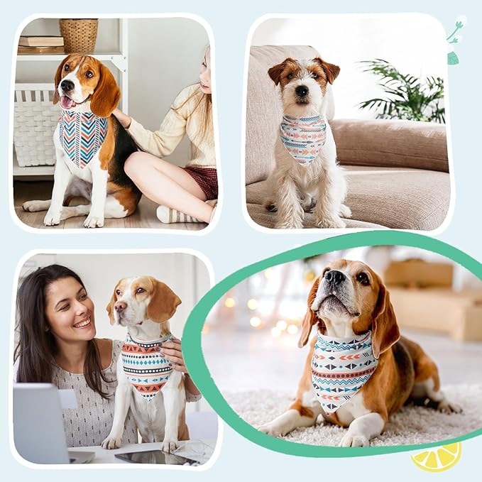 SCENEREAL Summer Dog Bandanas Bulk 4 Pack for Small Medium Large Dogs